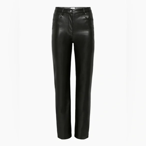 Aritzia Wilfred Melina Black Vegan Leather Pants size 12 - Picture 3 of 3